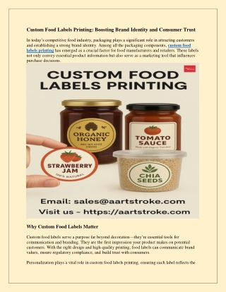 The Role of Custom Food Labels in Consumer Buying Decisions