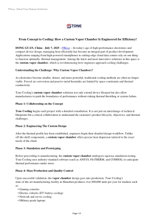 From Concept to Cooling: How a Custom Vapor Chamber Is Engineered for Efficiency