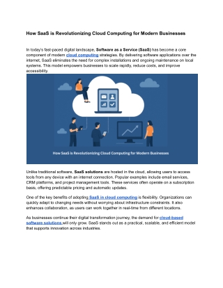 How SaaS is Revolutionizing Cloud Computing for Modern Businesses