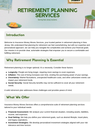 Retirement Planning Services New Jersey