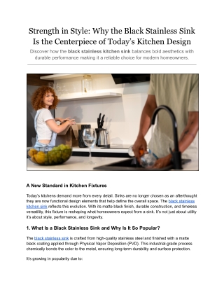 Why the Black Stainless Sink Is the Centerpiece of Today’s Kitchen Design