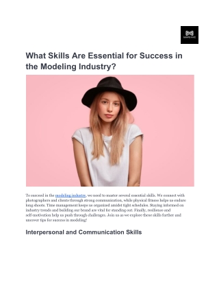 What Skills Are Essential for Success in the Modeling Industry_