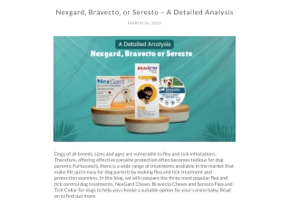 Nexgard vs Bravecto vs Seresto: Which Flea & Tick Treatment is Best for Your Pet
