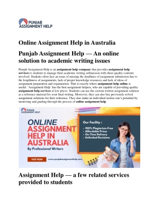 Online Assignment Help in Australia