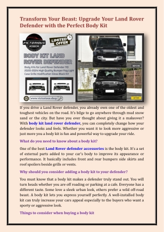 body kit land rover defender