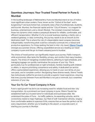 Your Trusted Travel Partner in Pune & Mumbai