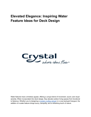 Elevated Elegance_ Inspiring Water Feature Ideas for Deck Design