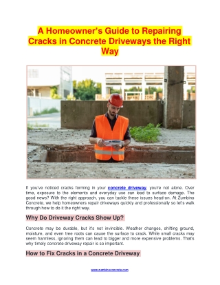 Fix Your Cracked Concrete Driveway | Repair Guide for Homeowners
