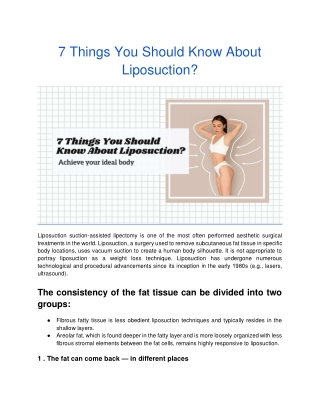 7 Things You Should Know About Liposuction