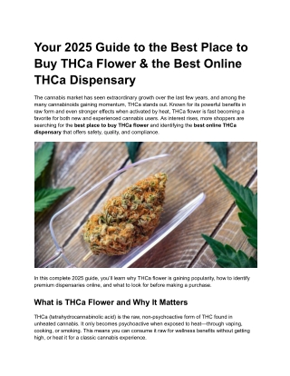 Your 2025 Guide to the Best Place to Buy THCa Flower & the Best Online THCa Dispensary