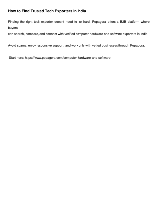 B2B Sourcing Guide: Indian Hardware & Software Exporters