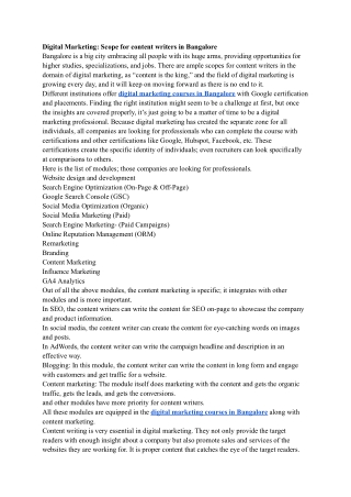 Digital Marketing_ Scopes for content writers in Bangalore