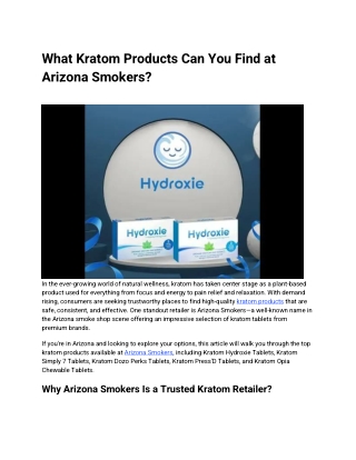 What Kratom Products Can You Find at Arizona Smokers