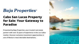 Cabo San Lucas Property for Sale: Your Gateway to Paradise