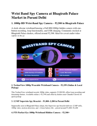 Wrist Band Spy Camera at Bhagirath Palace Market in Purani Delhi