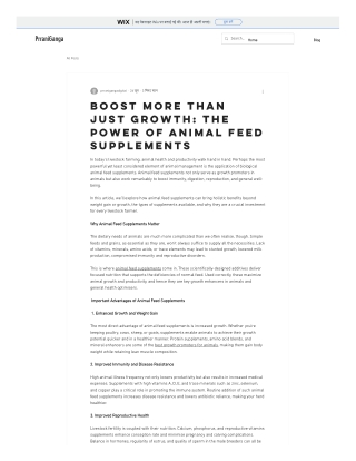 Boost More Than Just Growth The Power of Animal Feed Supplements