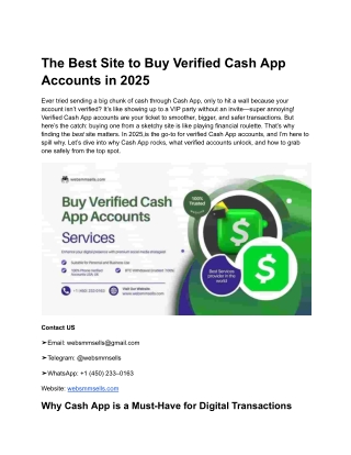 The Best Site to Buy Verified Cash App Accounts in 2025-26-27