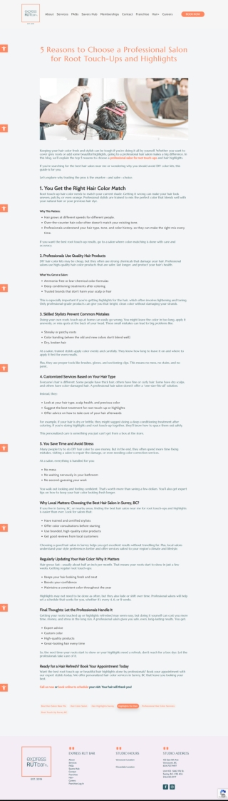 5 Reasons to Choose a Professional Salon for Root Touch-Ups and Highlights