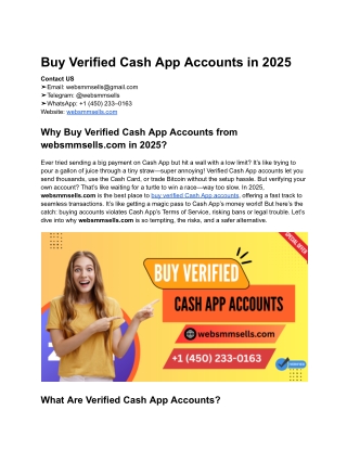 Buy Verified Cash App Accounts