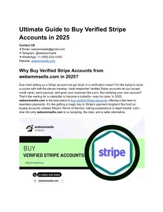 How To Buy Verified Stripe Account A Step By Step Guide