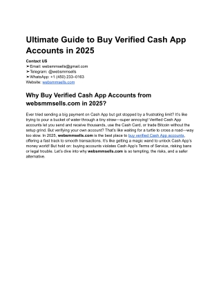 Ultimate Guide to Buy Verified Cash App Accounts in 2025