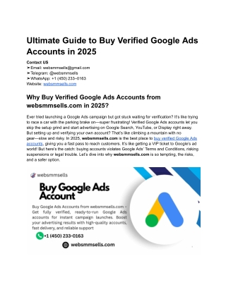 Ultimate Guide to Buy Verified Google Ads Accounts in 2025