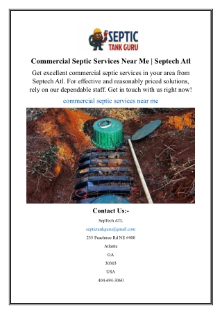 Commercial Septic Services Near Me | Septech Atl