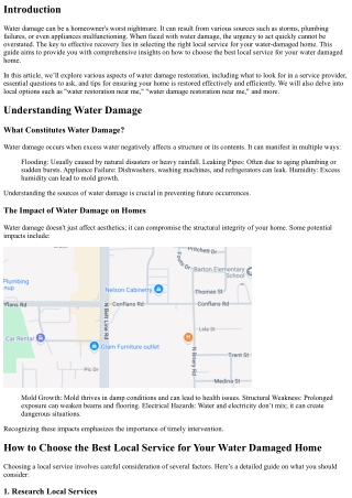 How to Choose the Best Local Service for Your Water Damaged Home