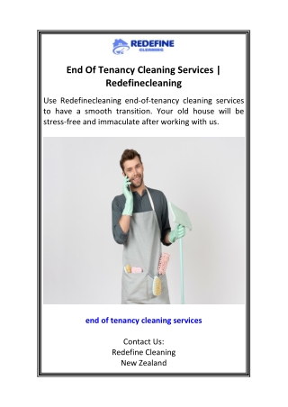 End Of Tenancy Cleaning Services  Redefinecleaning