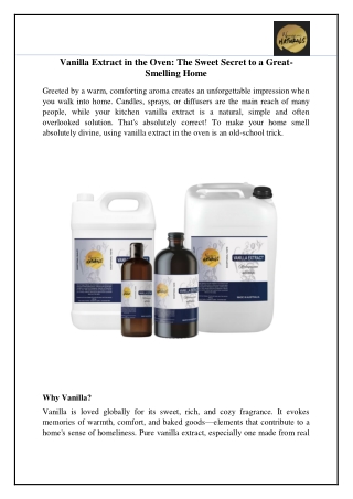 Vanilla Extract in the Oven- The Sweet Secret to a Great-Smelling Home