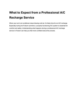 What to Expect from a Professional A_C Recharge Service