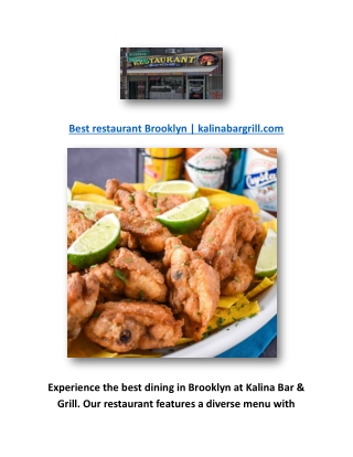Best restaurant Brooklyn | kalinabargrill.com