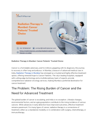 Radiation Therapy in India for Bangladeshis Cancer Treatment