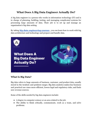 What Does A Big Data Engineer Actually Do?
