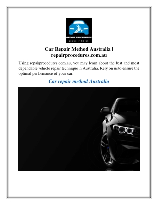 Car Repair Method Australia repairprocedures.com.au