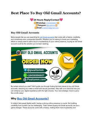 Best Place To Buy Old Gmail Accounts