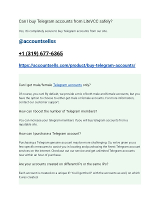 Can I buy Telegram accounts from LiteVCC safely