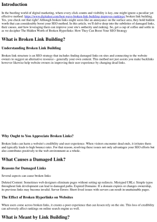 ** The Concealed Value of Broken Links: How They Can Boost Your SEO Technique **