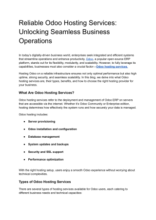Reliable Odoo Hosting Services_ Unlocking Seamless Business Operations