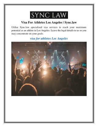 Visa For Athletes Los Angeles Sync.law