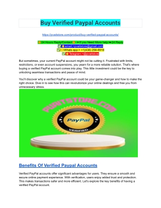 Buy Verified Paypal Accounts