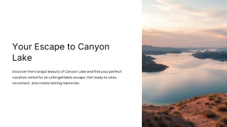 Canyon Lake Vacation Rentals