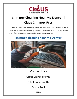 Chimney Cleaning Near Me Denver