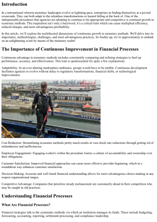 The Importance of Continuous Improvement in Financial Processes
