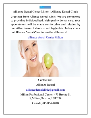Alliance Dental Center Milton  Alliance Dental Clinic
