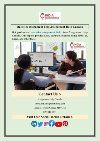 statistics assignment help Assignment Help Canada