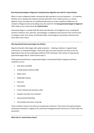 Best Gastroenterologist in Chennai