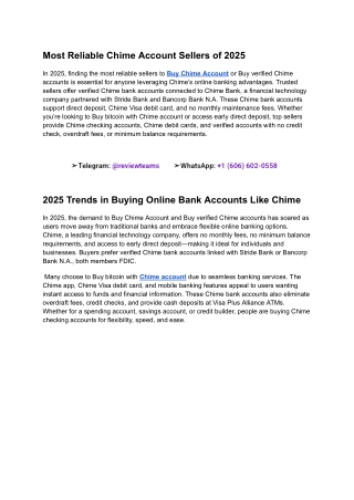 Most Reliable Chime Account Sellers of 2025