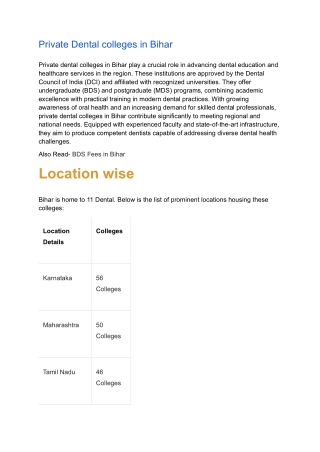 Private Dental colleges in Bihar - Google Docs