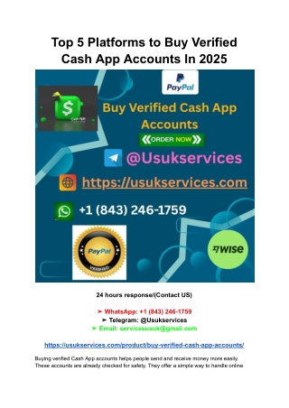 Top 5 Platforms to Buy Verified Cash App Accounts In 2025